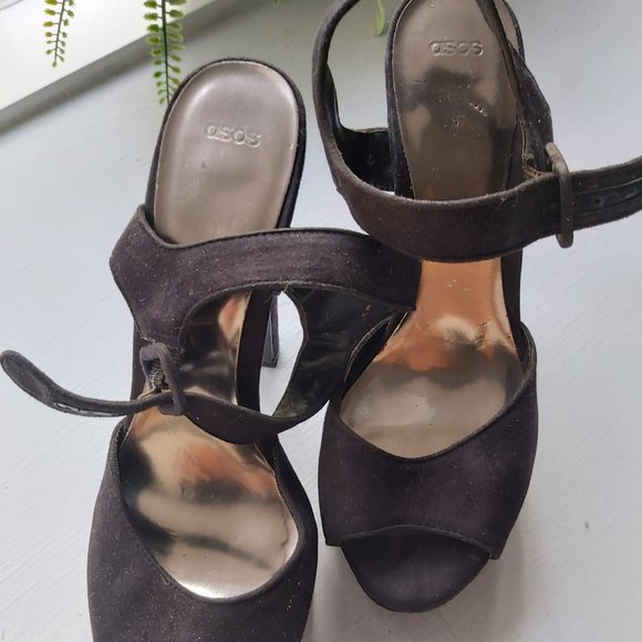 SOSO PRE-LOVED SUED High Heels Women Shoes Size 6 Color BLACK - Picture 2 of 7